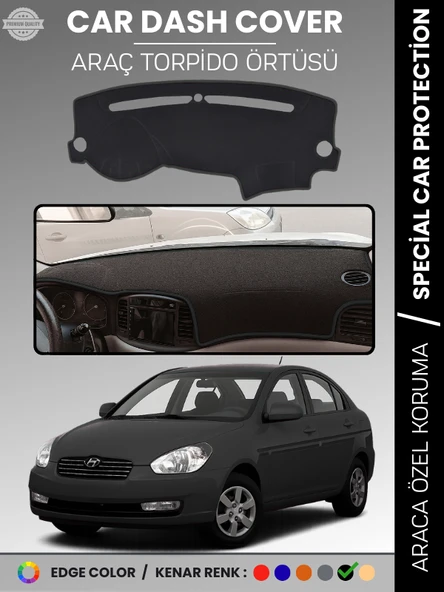 HYUNDAİ ACCENT (2006-2011) Torpido Örtüsü Kaymaz Tam Uyum Çatlamayı Önler Kolay Montaj ürün görseli 1