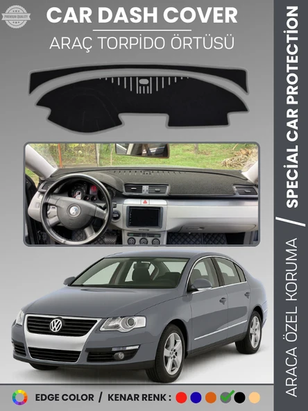 VOLKSWAGEN PASSAT B6 (2005-2010) Torpido Örtüsü Ön Göğüs Koruma Torpido Koruma Tam Uyum UV Koruma ürün görseli 1