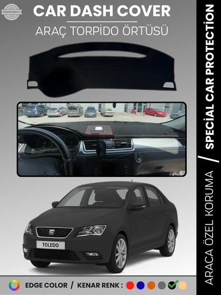 SEAT TOLEDO (2013-2017) Torpido Örtüsü Ön Göğüs Halı Torpido Koruma Birebir Uyum Kaymaz UV Koruma ürün görseli 1