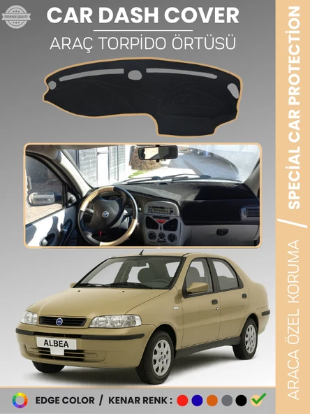 FIAT ALBEA (1999-2005) Torpido Örtüsü Ön Göğüs Torpido Koruma Tam Uyum Çatlamayı Önler Kolay Montaj ürün görseli 1
