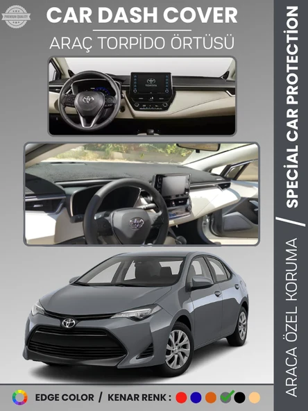 TOYOTA COROLLA (2019+) TORPİDO ÖRTÜSÜ E210 KASA HAYALET EKRANLI DİJİTAL GÖSTERGELİ TORPİDO KORUMA ürün görseli 1