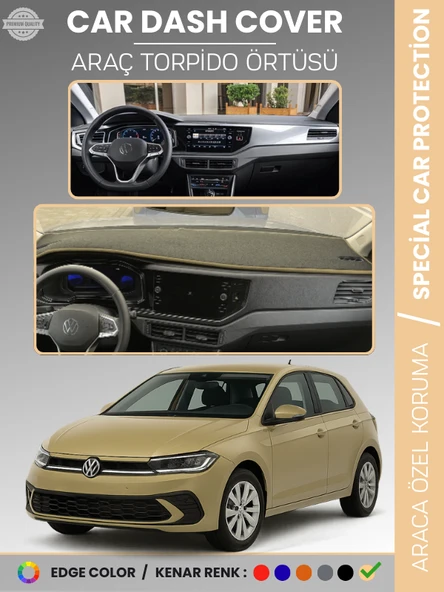 VOLKSWAGEN POLO (2022+) Torpido Örtüsü Ön Göğüs Koruma Torpido Koruma Tam Uyum Kaymaz Özel Kesim ürün görseli 1