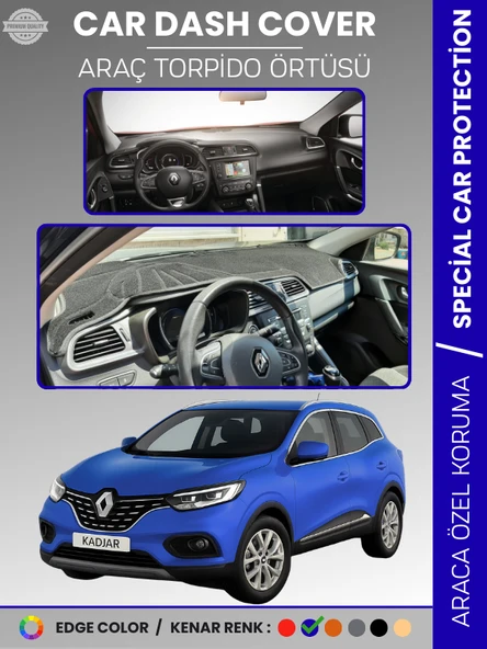 RENAULT KADJAR (2015-2022) Torpido Örtüsü Ön Göğüs Koruma Torpido Koruma Araca Özel Tam Uyum Kaymaz ürün görseli 1