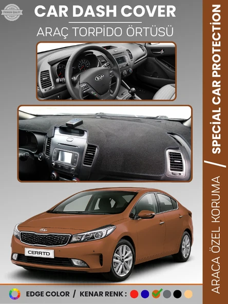 KİA CERATO (2012-2019) Torpido Örtüsü Ön Panel Torpido Koruma Tam Uyum Tam Uyum Kaymaz Kolay Montaj ürün görseli 1