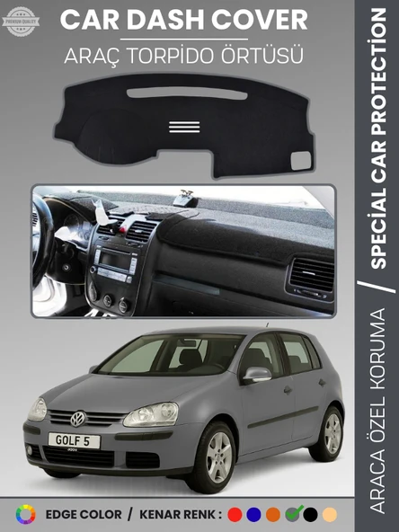VOLKSWAGEN GOLF 5 (2003-2009) Torpido Örtüsü Ön Göğüs Tam Uyum Çatlamayı Önler ürün görseli 1