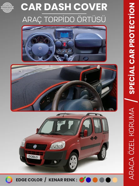 FIAT DOBLO (2000-2008) DOUBLE EKRAN AIRBAGSİZ Torpido Örtüsü Ön Göğüs Koruma Araca Özel Tam Uyum ürün görseli 1