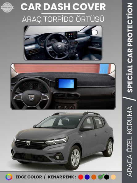 DACIA SANDERO (2021+) EKRANLI MODEL Torpido Örtüsü  Torpido Koruma Çatlamayı Engeller Tam Uyum ürün görseli 1