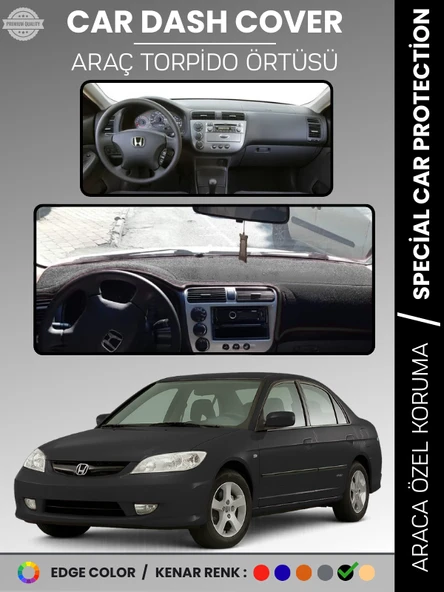 HONDA CIVIC VTEC2 (2003-2005) Torpido Örtüsü Torpido Koruma Tam Uyum Çatlamayı Önler Kolay Montaj ürün görseli 1