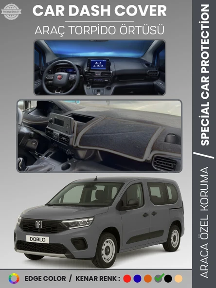 Fiat DOBLO (2023+) Torpido Örtüsü Ön Göğüs Torpido Koruma Çatlamayı Engeller Tam Uyum Hızlı Montaj ürün görseli 1