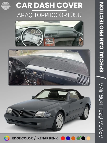MERCEDES SL R129 (1989-2001) Torpido Örtüsü Premium Kalite Torpido Koruma Özel Kesim UV Koruma ürün görseli 1