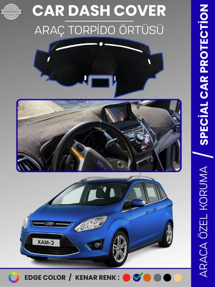 FORD C-MAX DOUBLE EKRAN (2010-2014) Torpido Örtüsü  Araca Özel Tam Uyum Kaymaz Kolay Montaj ürün görseli 1