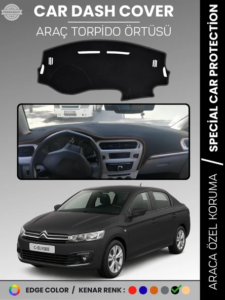 CITROEN C-ELYSEE (2012-2021) Torpido Örtüsü Ön Göğüs Torpido Koruma Tam Uyum Kolay Montaj ürün görseli 1