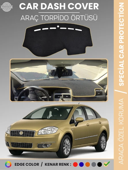 FIAT Linea (2007-2015) Torpido Örtüsü Ön Göğüs Koruma Torpido Koruma Tam Uyum Kaymaz Kolay Montaj ürün görseli 1