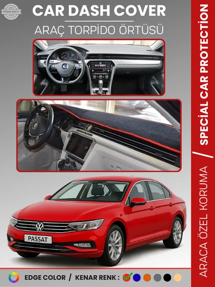 VOLKSWAGEN PASSAT B8 (2015-2020) Torpido Örtüsü Ön Göğüs Koruma Torpido Koruma Tam Uyum UV Koruma ürün görseli 1