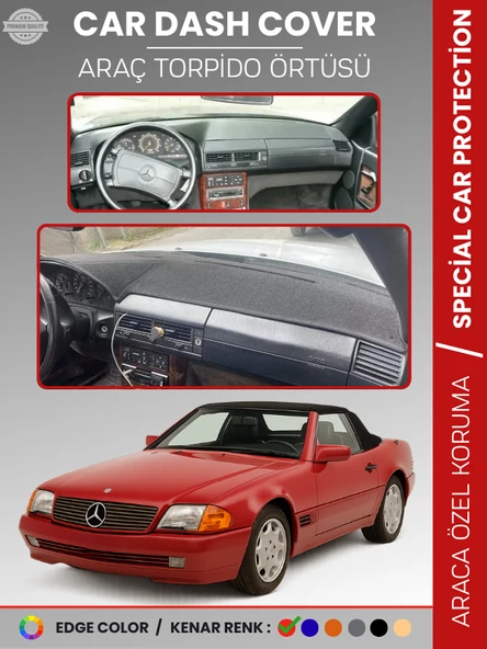 MERCEDES SL R129 (1989-2001) Torpido Örtüsü Premium Kalite Torpido Koruma Özel Kesim UV Koruma ürün görseli 1