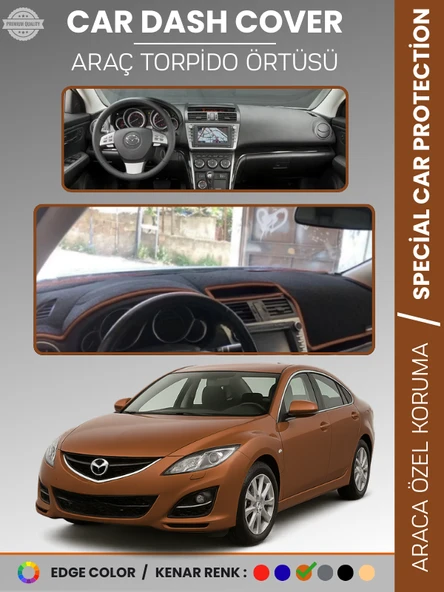 MAZDA 6 (2007-2013) Torpido Örtüsü Panel Halısı Koruma Torpido Koruma Araca Özel Kaymaz Kolay Montaj ürün görseli 1