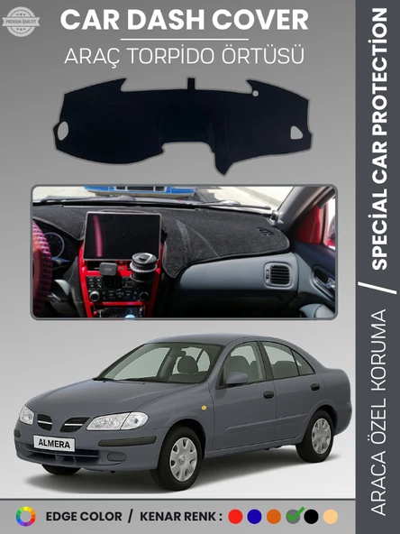 NİSSAN ALMERA EKRANLI (2000-2006) Torpido Örtüsü Premium Torpido Koruma Araca Özel UV Koruma ürün görseli 1