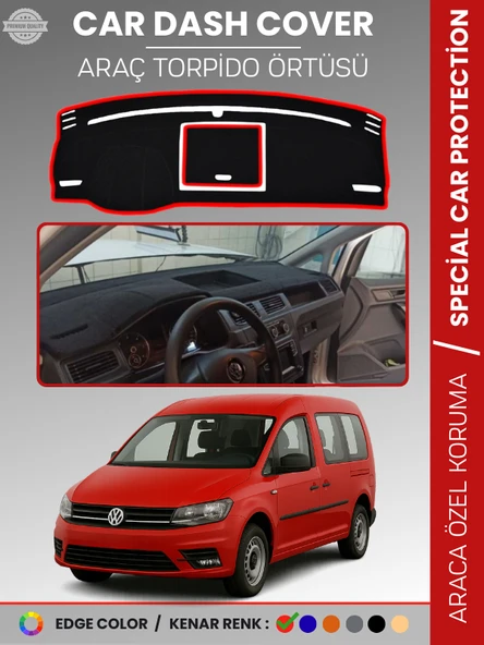 VOLKSWAGEN CADDY (2015-2021) Torpido Örtüsü Ön Göğüs Koruma Torpido Koruma Tam Uyum Çatlamayı Önler ürün görseli 1
