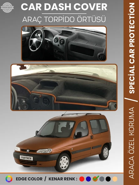 PEUGEOT PARTNER (1996-2002) Torpido Örtüsü Panel Koruma Torpido Koruma Tam Uyum Kaymaz Özel Kesim ürün görseli 1