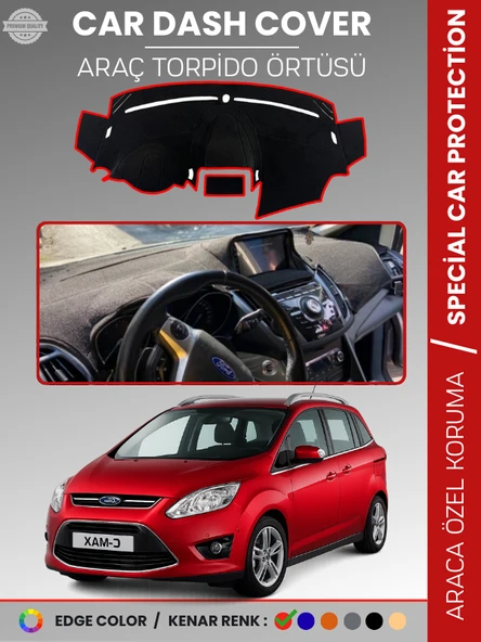 FORD C-MAX DOUBLE EKRAN (2010-2014) Torpido Örtüsü  Araca Özel Tam Uyum Kaymaz Kolay Montaj ürün görseli 1