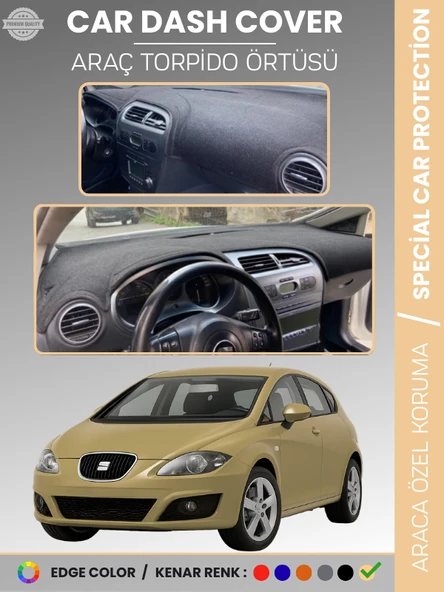 SEAT LEON (2005-2012) Torpido Örtüsü Ön Göğüs Halı Torpido Koruma Birebir Uyum Kaymaz UV Koruma ürün görseli 1