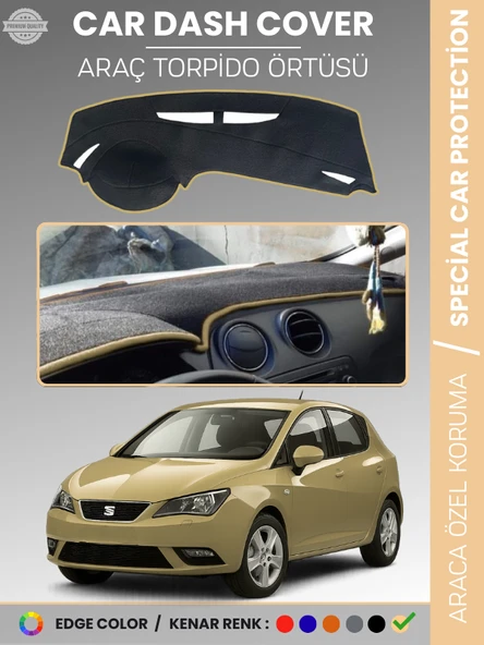 SEAT IBIZA (2008-2017) Torpido Örtüsü Ön Göğüs Koruma Torpido Koruma Birebir Uyum Kaymaz UV Koruma ürün görseli 1