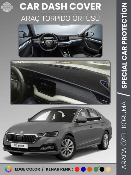 SKODA OCTAVIA A8 (2020-2024) Torpido Örtüsü Ön Göğüs Halı Torpido Koruma Tam Uyum Kaymaz UV Koruma ürün görseli 1