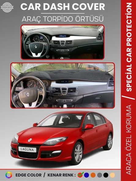 RENAULT LAGUNA 3 (2008-2015) Torpido Örtüsü Ön Göğüs Koruma Torpido Koruma Araca Özel Tam Uyum ürün görseli 1