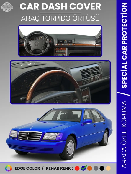 MERCEDES S CLASS W140 (1991-1998) Torpido Örtüsü Premium Kalite Torpido Koruma Özel Kesim UV Koruma ürün görseli 1