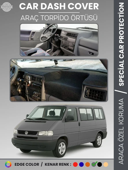 VOLKSWAGEN TRANSPORTER T4 (1990-2003) Torpido Örtüsü Ön Göğüs Koruma Torpido Koruma Tam Uyum Kaymaz ürün görseli 1