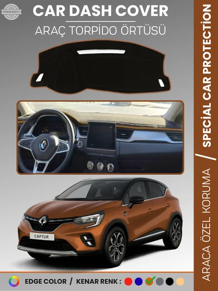 RENAULT CAPTUR (2019-2024) Torpido Örtüsü Ön Göğüs Koruma Torpido Koruma Araca Özel Tam Uyum ürün görseli 1