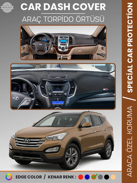 HYUNDAİ SANTAFE (2012-2017) Torpido Örtüsü Ön Göğüs Tam Uyum Çatlamayı Önler Kaymaz Kolay Montaj ürün görseli 1