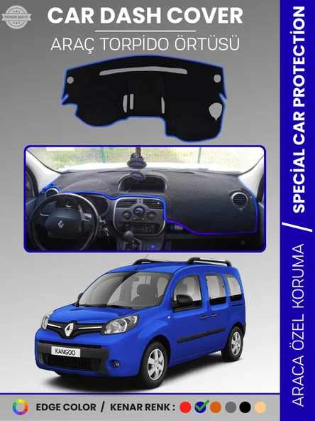RENAULT KANGOO (2009-2019) Torpido Örtüsü Ön Göğüs Koruma Torpido Koruma Araca Özel Tam Uyum Kaymaz ürün görseli 1
