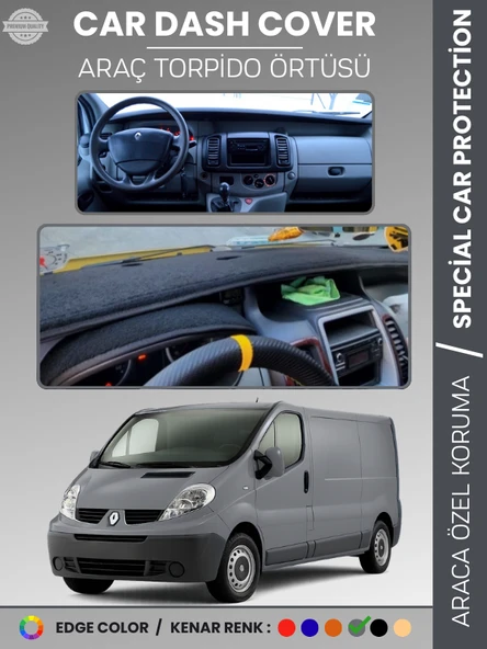 RENAULT TRAFIC 2 (2001-2014) Torpido Örtüsü Ön Göğüs Koruma Torpido Koruma Tam Uyum Çatlamayı Önler ürün görseli 1