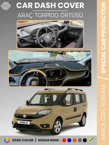 FIAT DOBLO (2015-2020) Torpido Örtüsü Ön Göğüs Torpido Koruma Tam Uyum Çatlamayı Önler Kolay Montaj ürün görseli 1