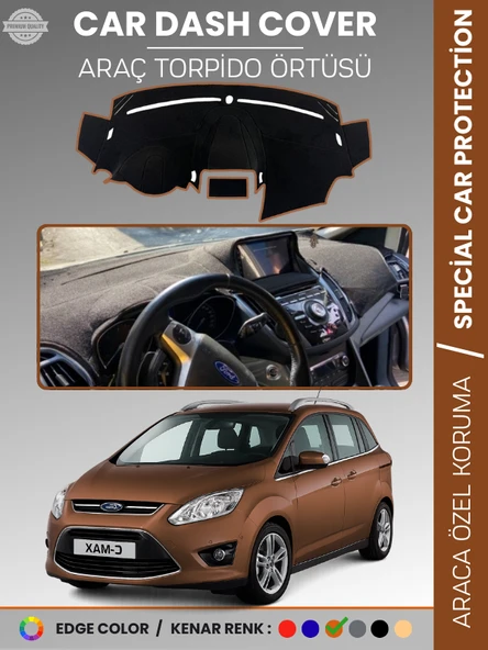 FORD C-MAX DOUBLE EKRAN (2010-2014) Torpido Örtüsü  Araca Özel Tam Uyum Kaymaz Kolay Montaj ürün görseli 1