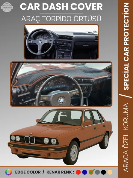 BMW E30 3 SERİSİ (1982-1991) Torpido Örtüsü Ön Göğüs Koruma Torpido Koruma Tam Uyum Çatlamayı Önler ürün görseli 1