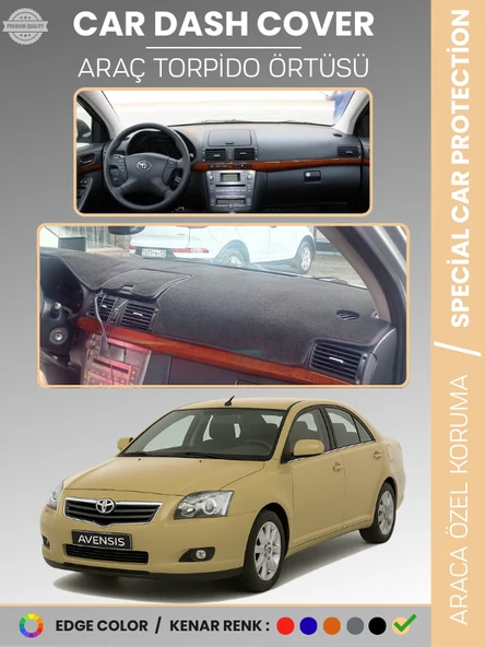 TOYOTA AVENSİS T250 (2003-2008) KAPAKLI Torpido Örtüsü Ön Göğüs Halı Tam Uyum ürün görseli 1