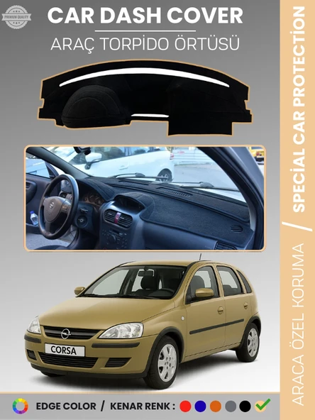 Opel CORSA C (2000-2006) Torpido Örtüsü Ön Göğüs Halı Torpido Koruma Birebir Uyum Kaymaz Özel Kesim ürün görseli 1