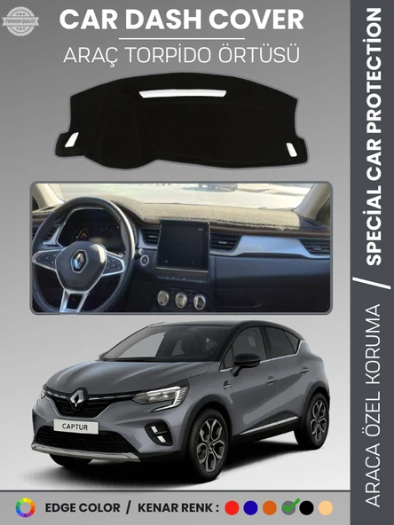 RENAULT CAPTUR (2019-2024) Torpido Örtüsü Ön Göğüs Koruma Torpido Koruma Araca Özel Tam Uyum ürün görseli 1