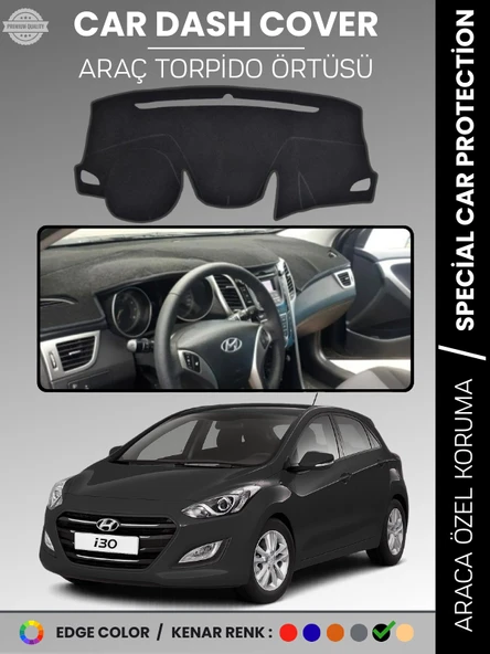 HYUNDAİ İ30 (2012-2016) Torpido Örtüsü Ön Göğüs Koruma Araca Özel UV Koruma ürün görseli 1
