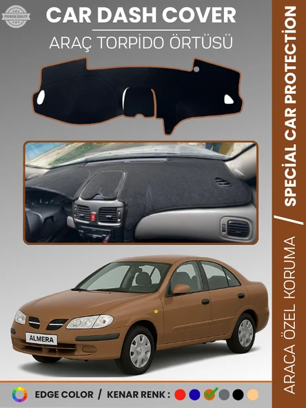 NİSSAN ALMERA KAPAKLI (2000-2006) Torpido Örtüsü Premium Torpido Koruma Araca Özel UV Koruma ürün görseli 1