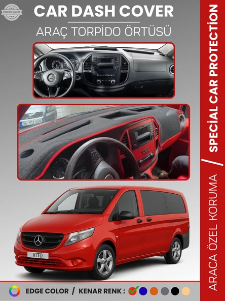MERCEDES VITO W447 (2014-2023) Torpido Örtüsü Premium Kalite Torpido Koruma Özel Kesim UV Koruma ürün görseli 1