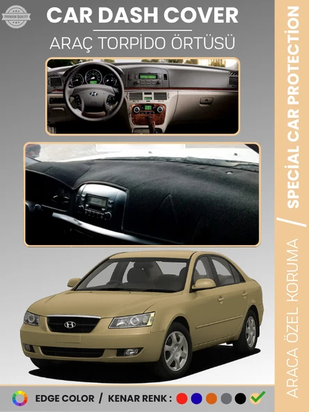 HYUNDAİ SONATA (2004-2007) Torpido Örtüsü Ön Göğüs Tam Uyum Çatlamayı Önler Kaymaz Kolay Montaj ürün görseli 1