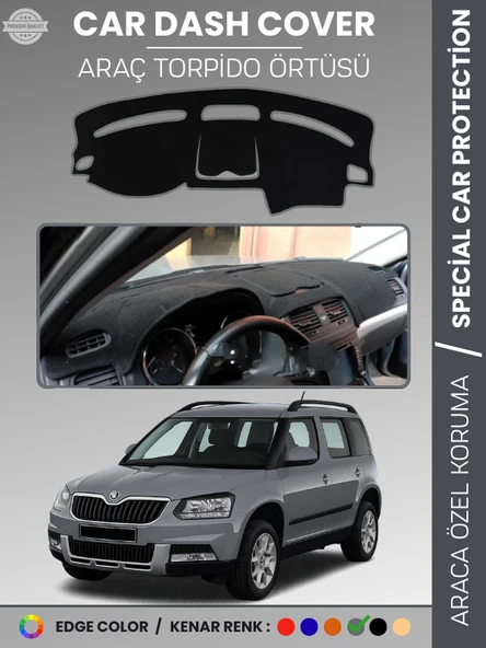 SKODA YETI (2009-2017) Torpido Örtüsü Ön Göğüs Halı Torpido Koruma Tam Uyum Kaymaz UV Koruma ürün görseli 1