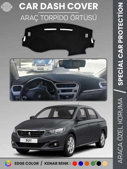 PEUGEOT 301 (2012-2024) Torpido Örtüsü Ön Göğüs Koruma Torpido Koruma Birebir Uyum Kaymaz Özel Kesim ürün görseli 1