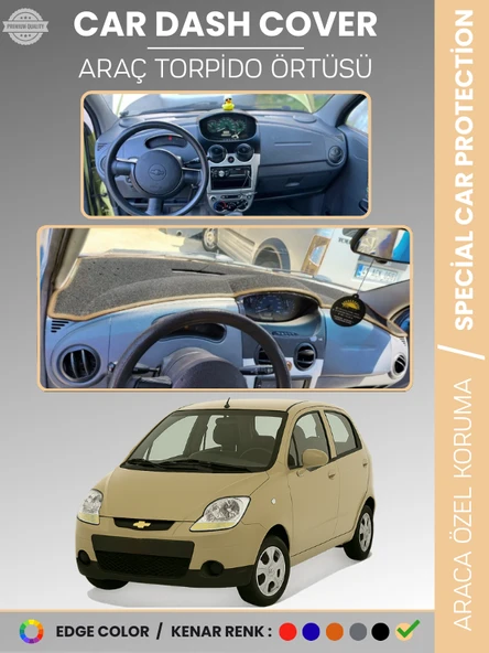 CHEVROLET SPARK (2009-2015) Torpido Örtüsü Ön Göğüs Koruma Torpido Koruma Tam Uyum Çatlamayı Önler ürün görseli 1
