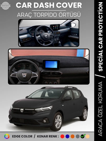 DACIA SANDERO (2021+) EKRANLI MODEL Torpido Örtüsü  Torpido Koruma Çatlamayı Engeller Tam Uyum ürün görseli 1