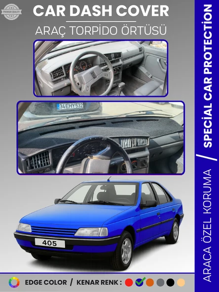 PEUGEOT 405 (1987-1992) Torpido Örtüsü Ön Panel Koruma Tam Uyum UV Koruma Kaymaz Kolay Montaj ürün görseli 1