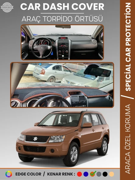 SUZUKI GRAND VİTARA (2006-2012) Torpido Örtüsü Panel Torpido Koruma Tam Uyum UV Koruma Hızlı Montaj ürün görseli 1